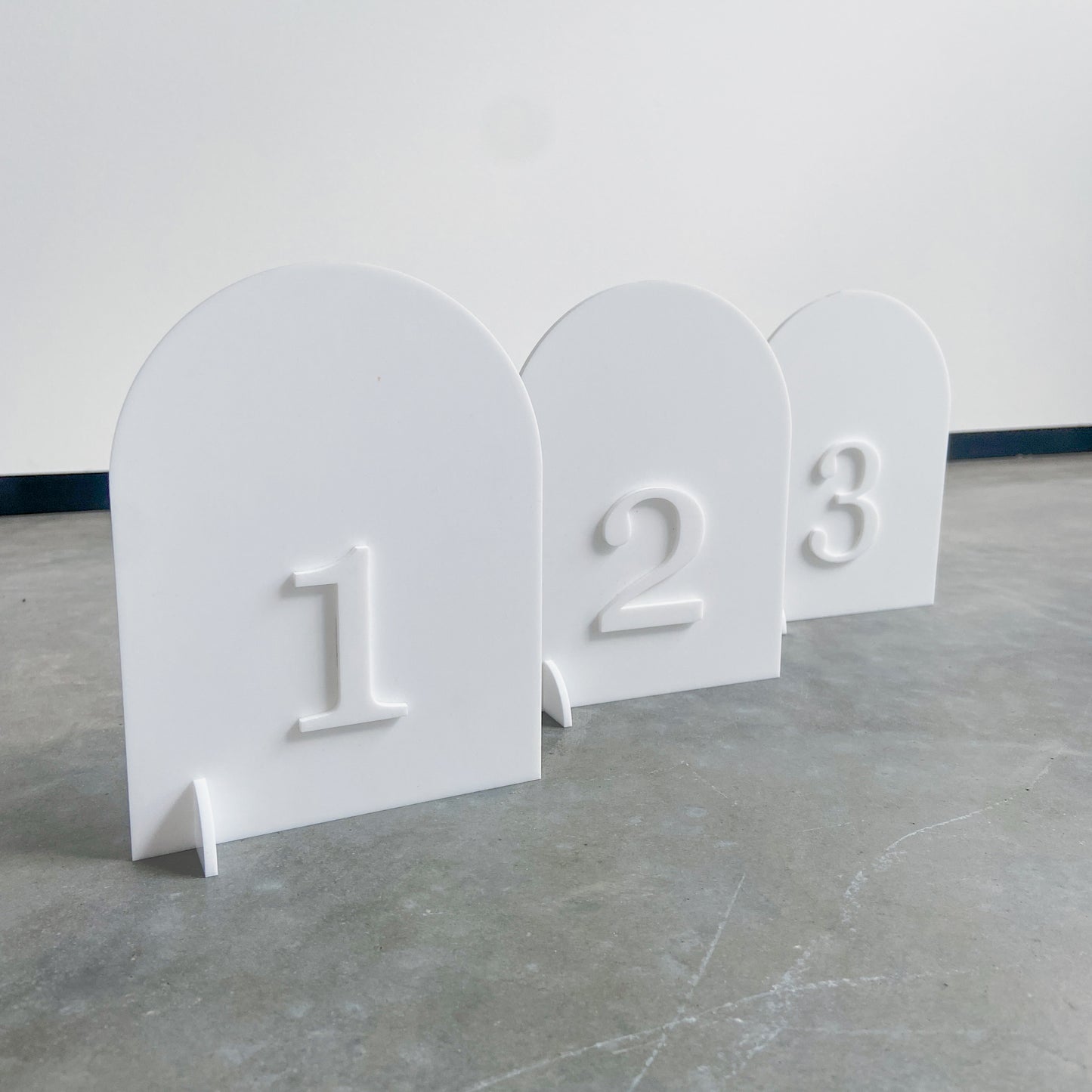 White Table Numbers
