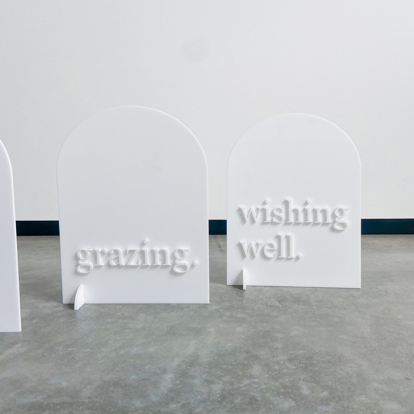 White Reception Sign