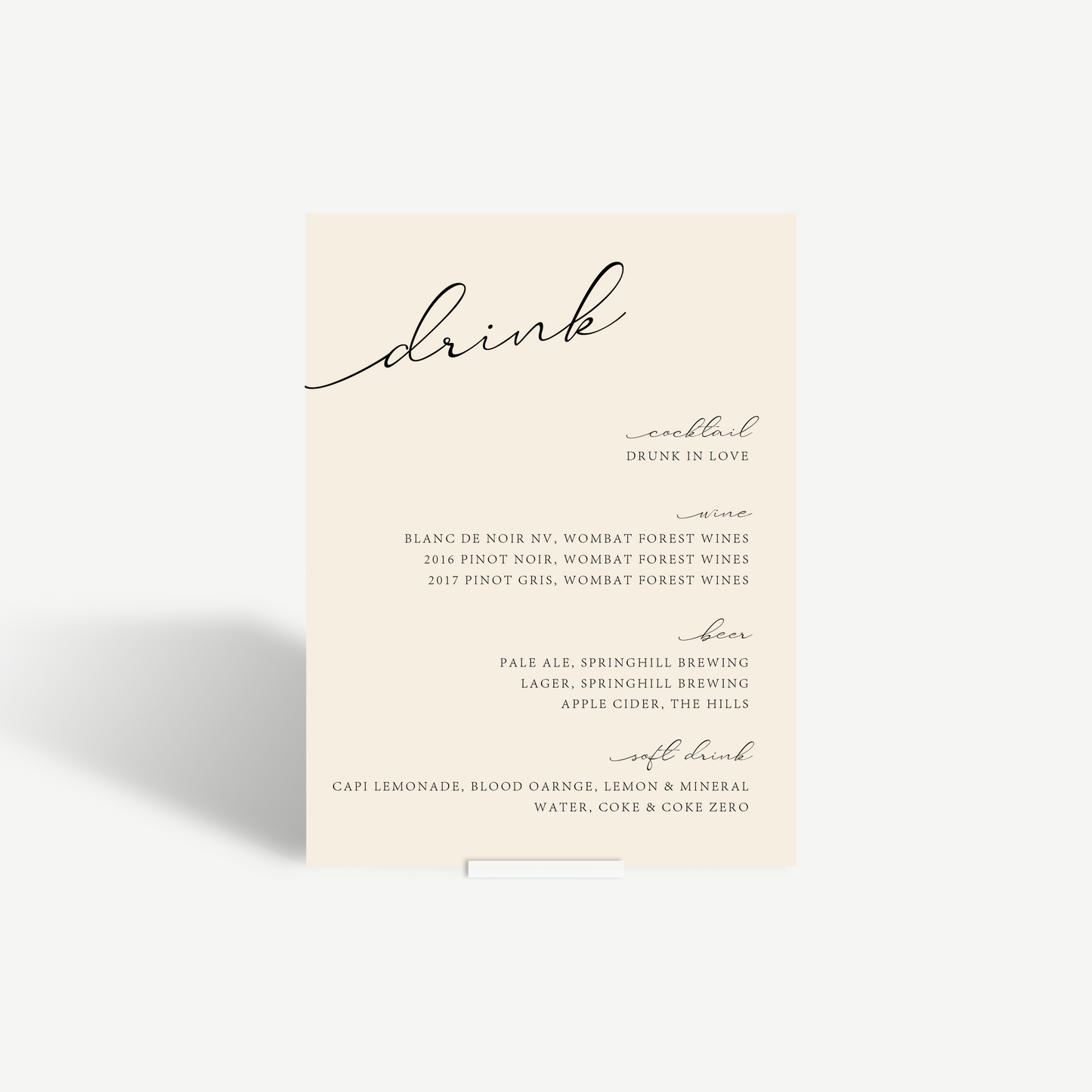 Georgia | Bar Menu