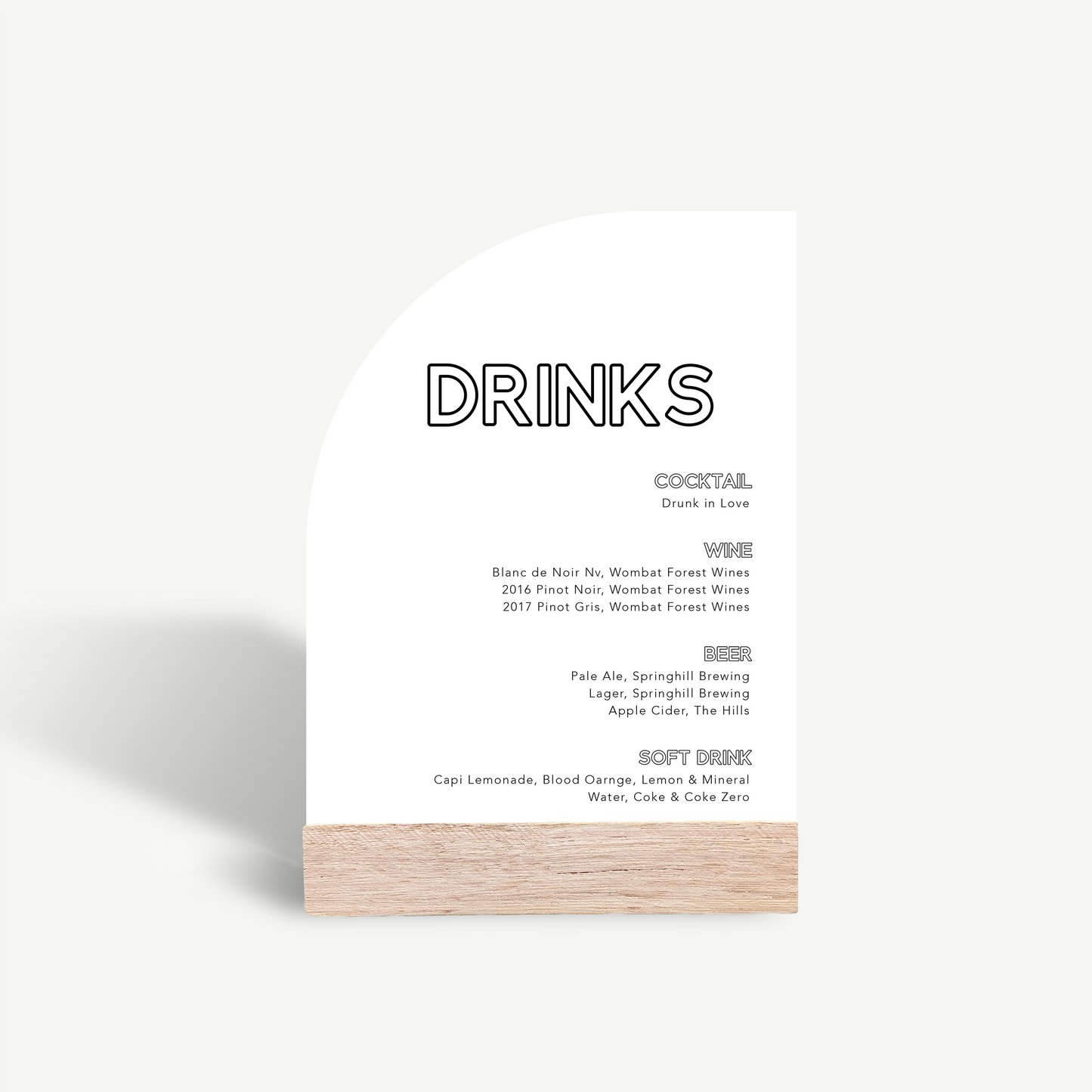 Tully | Bar Menu