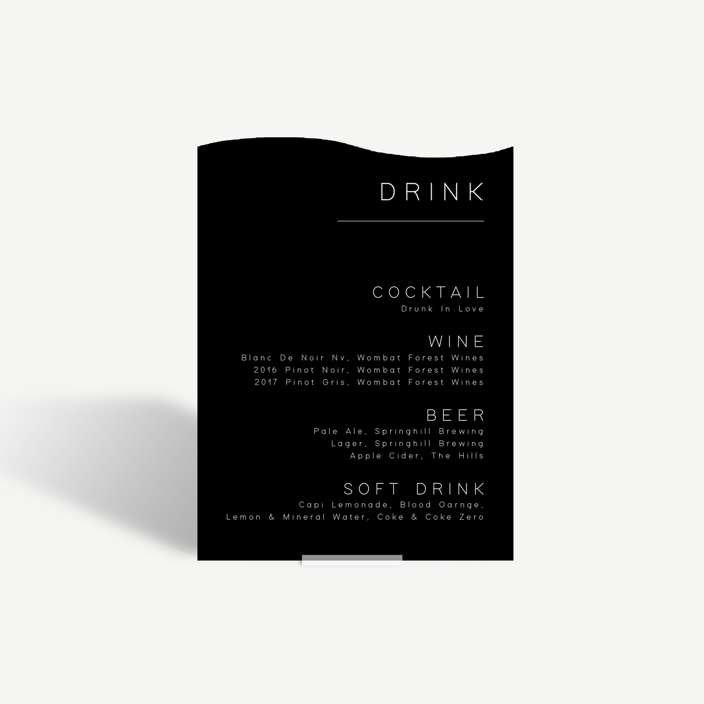 Bonni | Bar Menu