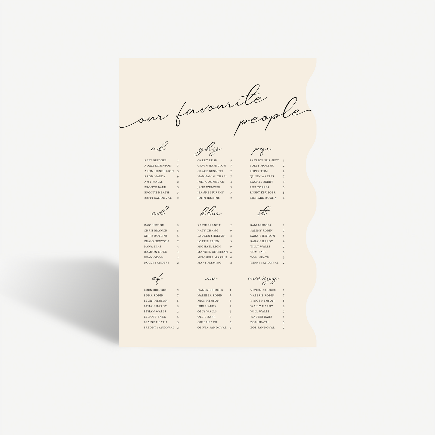 Georgia | Seating Chart