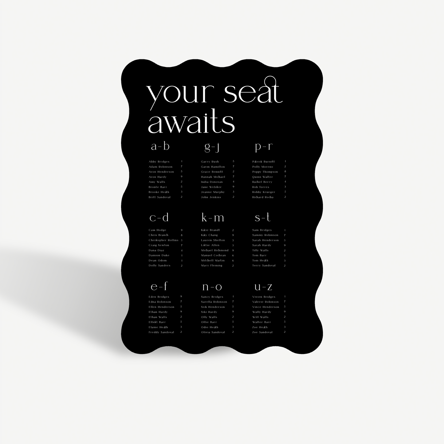 Penny | Seating Chart