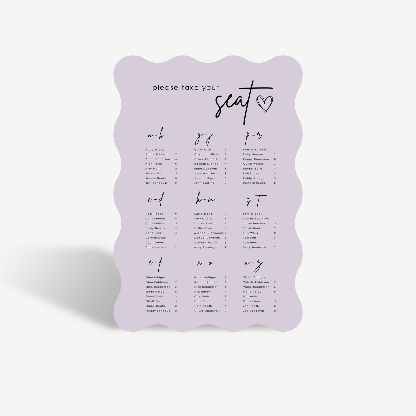 Mila | Seating Chart