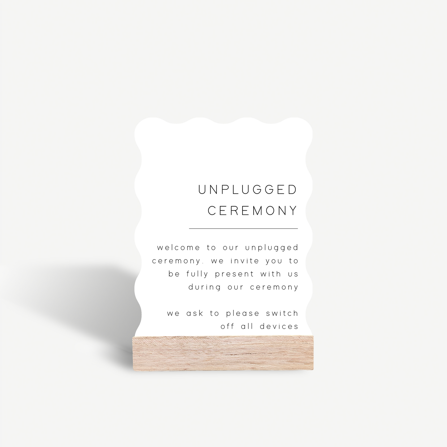 Bonni | Unplugged Ceremony Sign