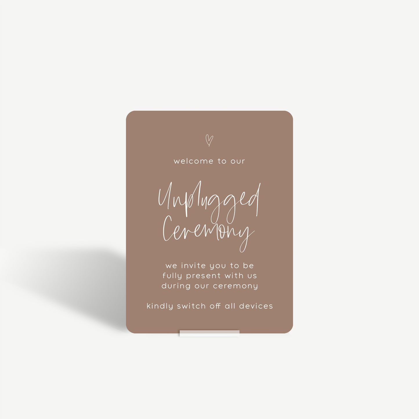 Ari | Unplugged Ceremony Sign