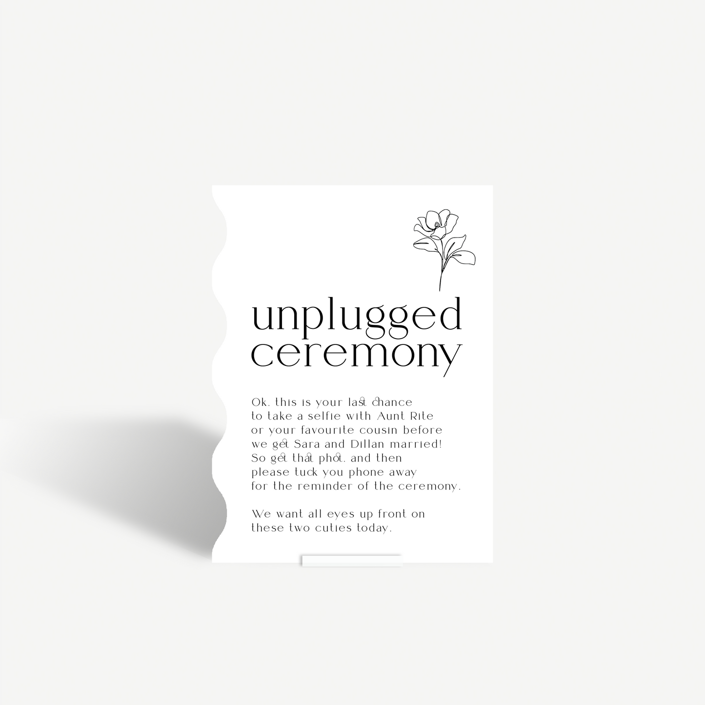 Penny | Unplugged Ceremony Sign
