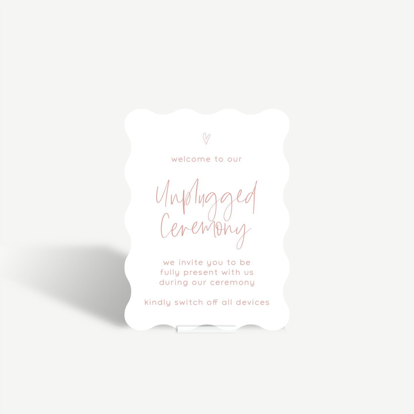 Ari | Unplugged Ceremony Sign