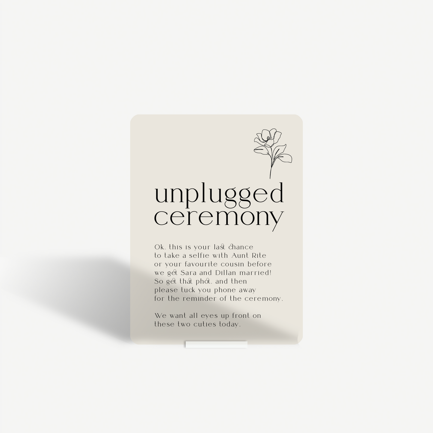Penny | Unplugged Ceremony Sign