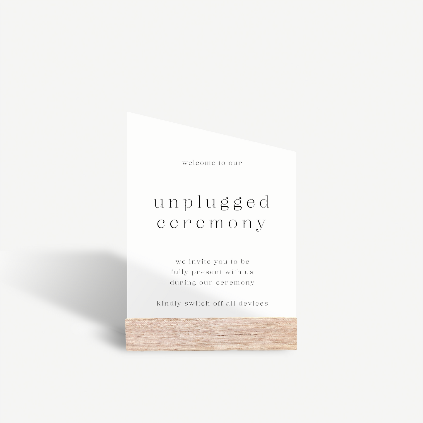 Indi | Unplugged Ceremony Sign