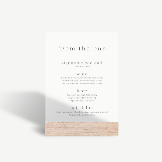 Indi | Bar Menu