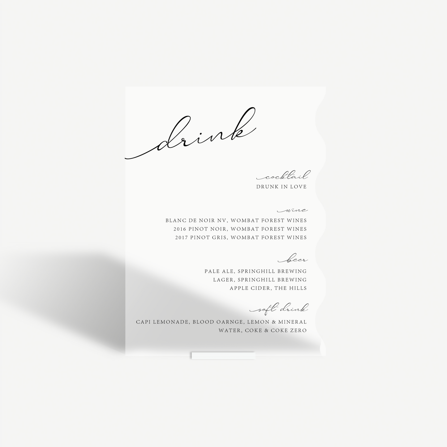 Georgia | Bar Menu
