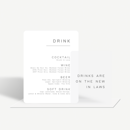 Bonni | Duo Bar Menu