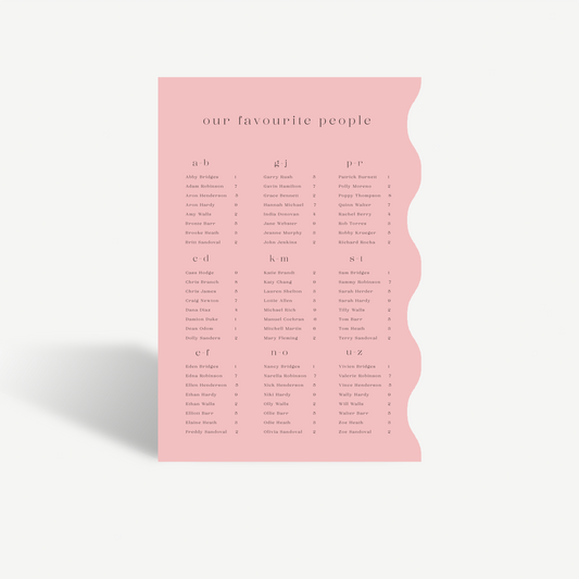 Indi | Seating Chart
