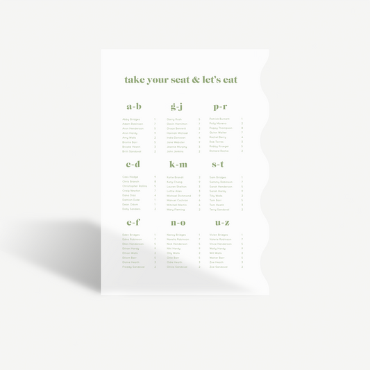 Daisy | Seating Chart